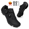 Men's Black Road Cycling Shoes with Cleats, Professional Breathable Bike Sneakers for SPD & Look Delta