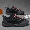 Trail Titan Non-Slip Hiking Shoes for Men – Black with Red-White Laces