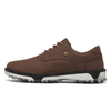 Men's Brown Leather Spiked Golf Shoes, Waterproof Professional Golf Footwear
