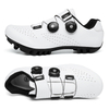 Men's White Road Cycling Shoes, Professional SPD Compatible Bike Shoes