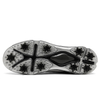 Men's Black & White Leather Spiked Golf Shoes, Waterproof Professional Golf Footwear