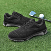 Men's Breathable Knit Spiked Golf Shoes, Waterproof Professional Golf Footwear with Removable Cleats