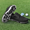 Men's Breathable Knit Spiked Golf Shoes, Waterproof Professional Golf Footwear with Removable Cleats