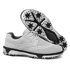 Men's Gray Knit Spiked Golf Shoes, Breathable Lightweight Golf Footwear