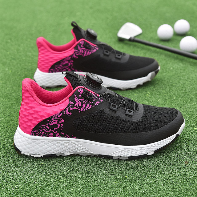 Ladies Lightweight Flyknit Golf Shoes Non-Slip Comfortable Outdoor Golf Footwear