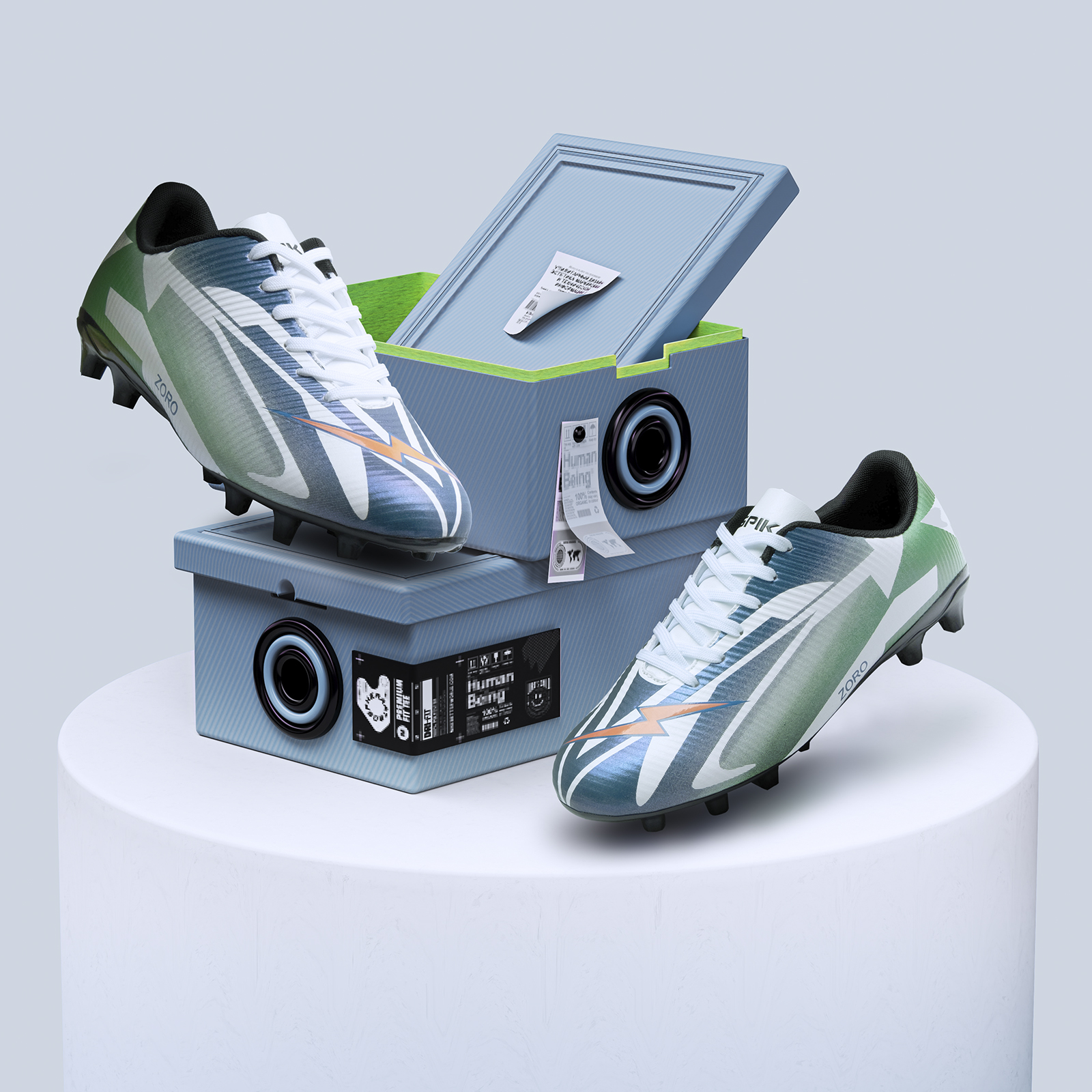AG Football Boots - Artificial Grass Soccer Cleats with Shock Absorption