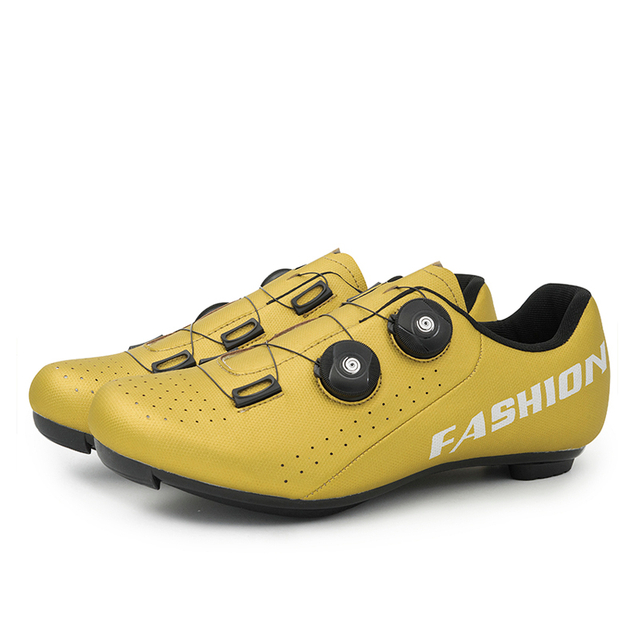 Men's Yellow Cycling Shoes, Breathable Mountain Bike Sneakers for Training