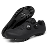 Men's Black Road Cycling Shoes with Cleats, Professional Breathable Bike Sneakers for SPD & Look Delta