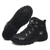  Men's Black High Top Hiking Boots, Durable Cushioned Hiking Footwear for Outdoor Adventures
