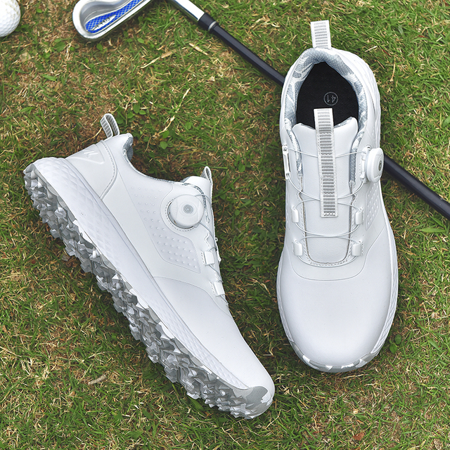 Lightweight Spiked Golf Shoes for Men, Breathable Golf Sneakers for All Weather