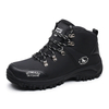  Men's Black High Top Hiking Boots, Durable Cushioned Hiking Footwear for Outdoor Adventures