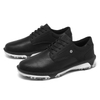 Mens Classic Black Golf Sneakers, Non-Slip Spiked Golf Shoes for Golf Course