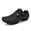 Men's Black Road Cycling Shoes with Cleats, Professional Breathable Bike Sneakers for SPD & Look Delta