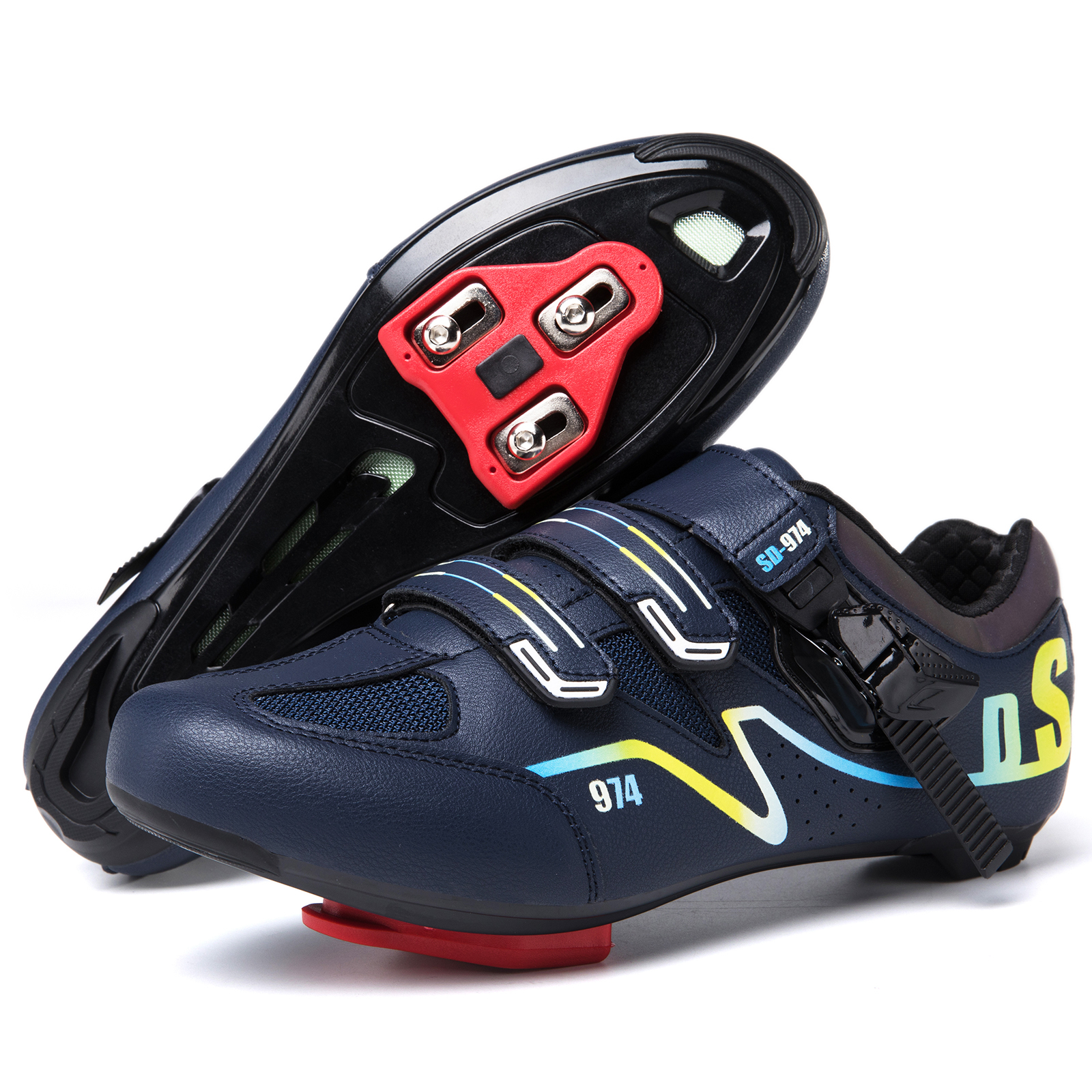 Men's Road Cycling Shoes with Cleats, Professional Breathable Bike Sneakers for Peloton & SPD