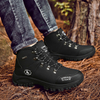  Men's Black High Top Hiking Boots, Durable Cushioned Hiking Footwear for Outdoor Adventures