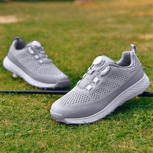 Lightweight White Golf Shoes, Water-Resistant Cushioned Golf Sneakers for All-Day Comfort on the Course